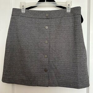 High-Waisted A-Line Mini Tweed Skirt